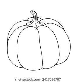 Pumpkins. Vector illustration, traditional Halloween decorative element. Halloween pumpkin sketch. Hand drawn line pumpkin