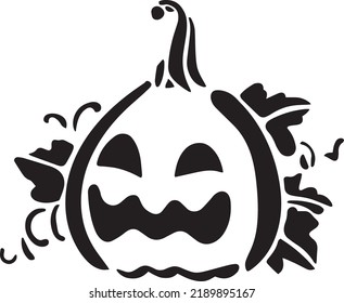 Pumpkins Vector, Stencil, black and white