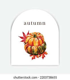 Pumpkins watercolor vector illustration design great for cards, banners, headers, party posters or decorate your artwork.
