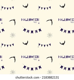 Pumpkins wearing witch hats with bats halloween seamless pattern with white background. Autumn october holiday paintings for decoration