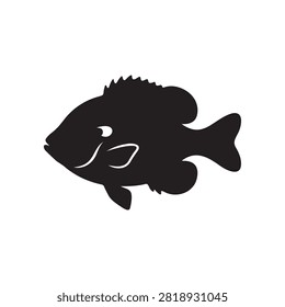 Pumpkinseed sunfish silhouette icon vector flat design