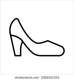 Pumps black line icon. Women's elegant Shoe - minimal thin line web icon Simple vector illustration on white background