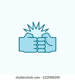 punch 2 colored line icon. Simple colored element illustration. punch outline symbol design from friendship set