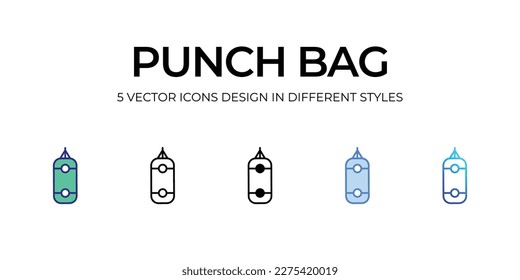 diseño de icono de bolso de punch en estilo Cinco con Stroke editable. Línea, Sólido, Línea plana, Color de tono Duo y Línea de degradado de color. Adecuado para diseño de páginas Web, aplicaciones móviles, UI, UX y GUI.