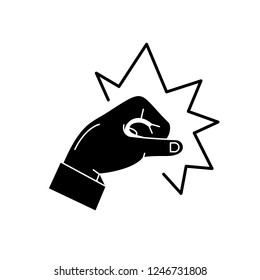 Punch black icon, vector sign on isolated background. Punch concept symbol, illustration 