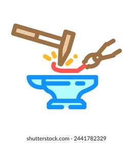 punch blacksmith metal color icon vector. punch blacksmith metal sign. isolated symbol illustration