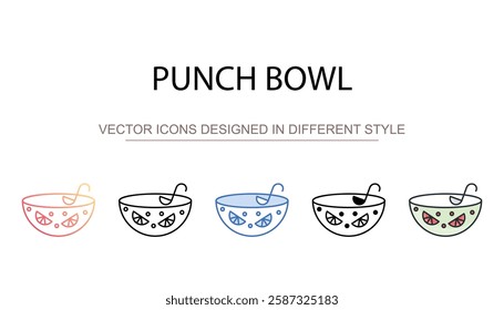 Punch Bowl icon design with white background stock illustration