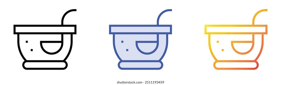 punch bowl icon. Linear, Blue Fill and Gradient Style Design Isolated On White Background