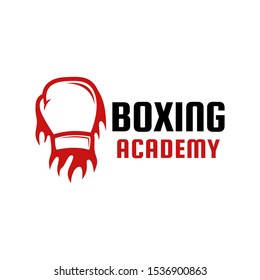 punch boxing gloves with fire spirit logo design