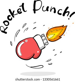 punch boxing hand drawn