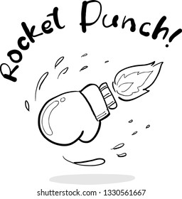 punch boxing hand drawn