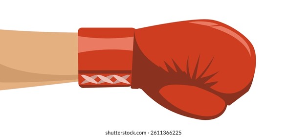 Punch boxing sport flat illustration