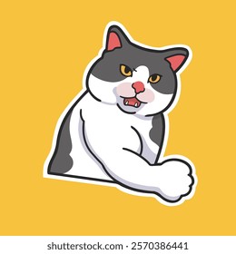 Punch Cat Meme Sticker T-shirt Vector Cute Illustration