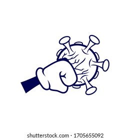 punch coronavirus illustration design vector