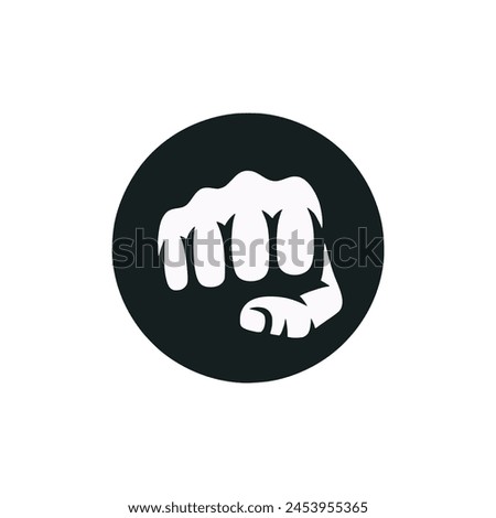 punch fist bump attack logo vector illustration template design