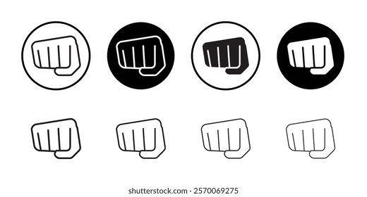 punch fist hand icon Outline vector for web ui