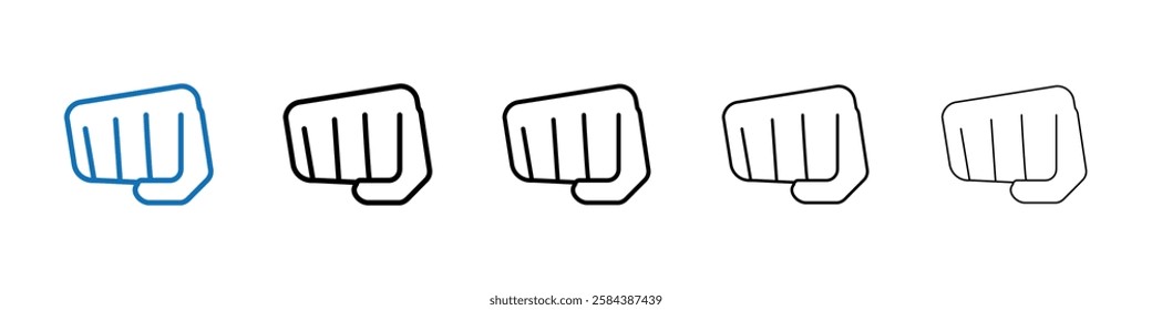 punch fist hand icon Outline vector logo for web ui