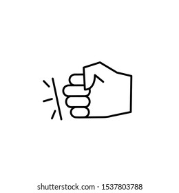 Punch fist hand icon. Simple line, outline vector of hand icons for ui and ux, website or mobile application