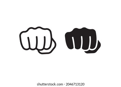 punch fist hand vector icon for websites