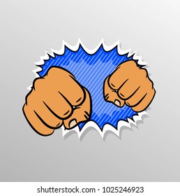 Punch fists isolated