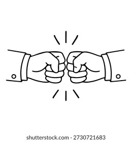 Punch fists icono de línea de Vector sobre un fondo blanco.
Icono de línea de Vector sobre un fondo blanco