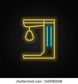 Punch game, retro, arcade neon icon. Blue and yellow neon vector icon.