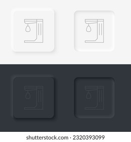 Punch game retro arcade. Neumorphic style button line icon