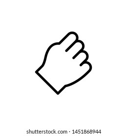 Punch hand gesture outline icon. Element of hand gesture illustration icon. signs, symbols can be used for web, logo, mobile app, UI, UX