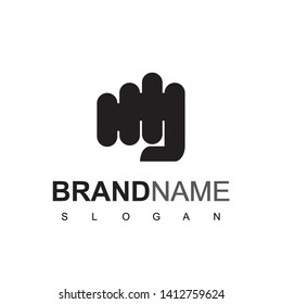Punch Hand Logo Isolated In White Background