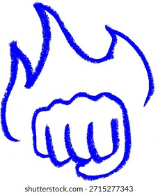 Perfuração ícone de ação giz de giz de cera desenho Doodle vetor
