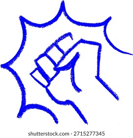 Perfuração ícone de ação giz de giz de cera desenho Doodle vetor