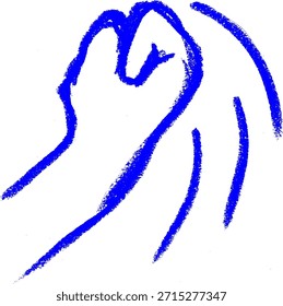 Perfuração ícone de ação giz de giz de cera desenho Doodle vetor