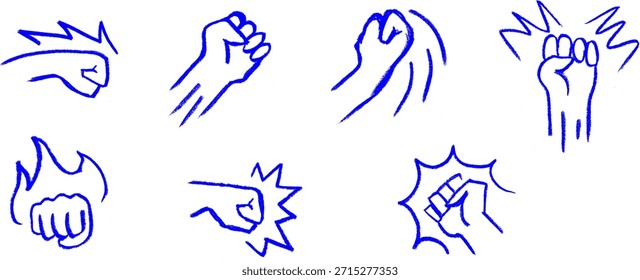 Perfuração ícone de ação giz de giz de cera desenho Doodle vetor