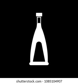 Punch icon. Silhouette punch alcohol bottle vector icon for web design isolated on black background