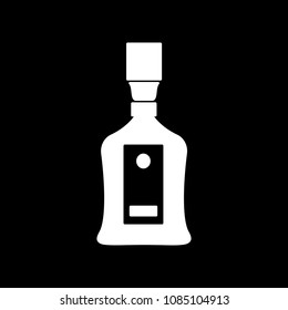 Punch icon. Silhouette punch alcohol bottle vector icon for web design isolated on black background