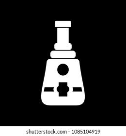 Punch icon. Silhouette punch alcohol bottle vector icon for web design isolated on black background