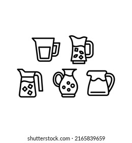 Punch Juice Icon Set Vector Symbol Design Illustration