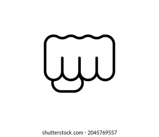 Punch linear icon. Thin line illustration. Squeezed fist contour symbol. Vector isolated outline drawing.