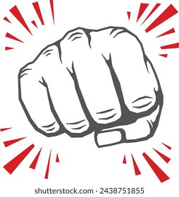 Punch logo. Fist fight symbol. Strike icon