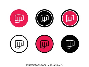 Punch logo set, clenched fist icon vector