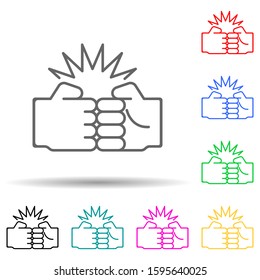punch multi color style icon. Simple thin line, outline vector of friendship icons for ui and ux, website or mobile application