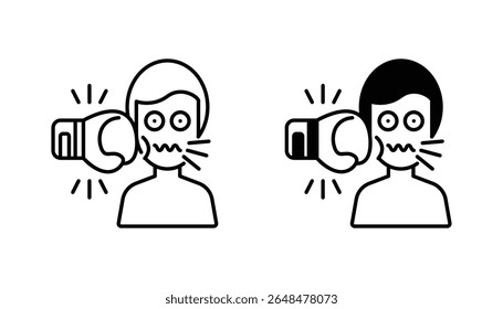 punch outline icon and black fill icon