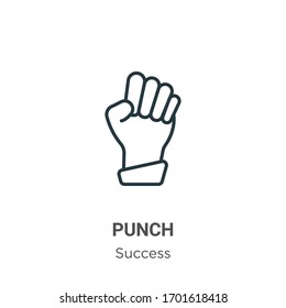 Punch outline vector icon. Thin line black punch icon, flat vector simple element illustration from editable success concept isolated stroke on white background