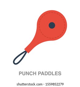 Punch paddles flat icon on white transparent background. You can be used punch paddles icon for several purposes.