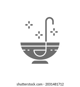 Punch, party drinks, alcohol grey icon. Isolated on white background