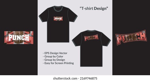Punch type with boxing block theme design vector for tshirt hoodie and merchandise