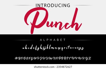 Punch vector brush style font, alphabet, typeface
