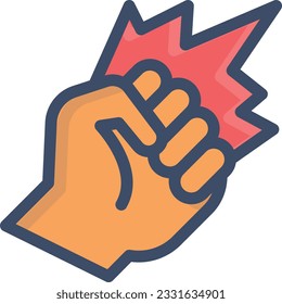 punch Vector illustration on a transparent background. Premium quality symbols. Stroke vector icon for concept and graphic design.