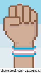 Punch Up With Wristband Pixel Art Left Hand