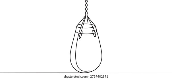 Punchbag continuous one line drawing. Heavy bag single line art illustration. Editable vector. one line Icon drawing

